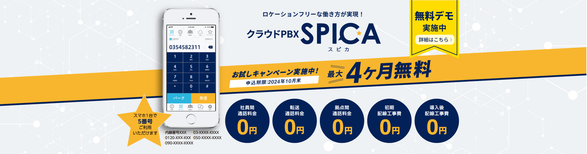 ロケーションフリーな働き方が実現！ クラウドPBX SPICA（スピカ）